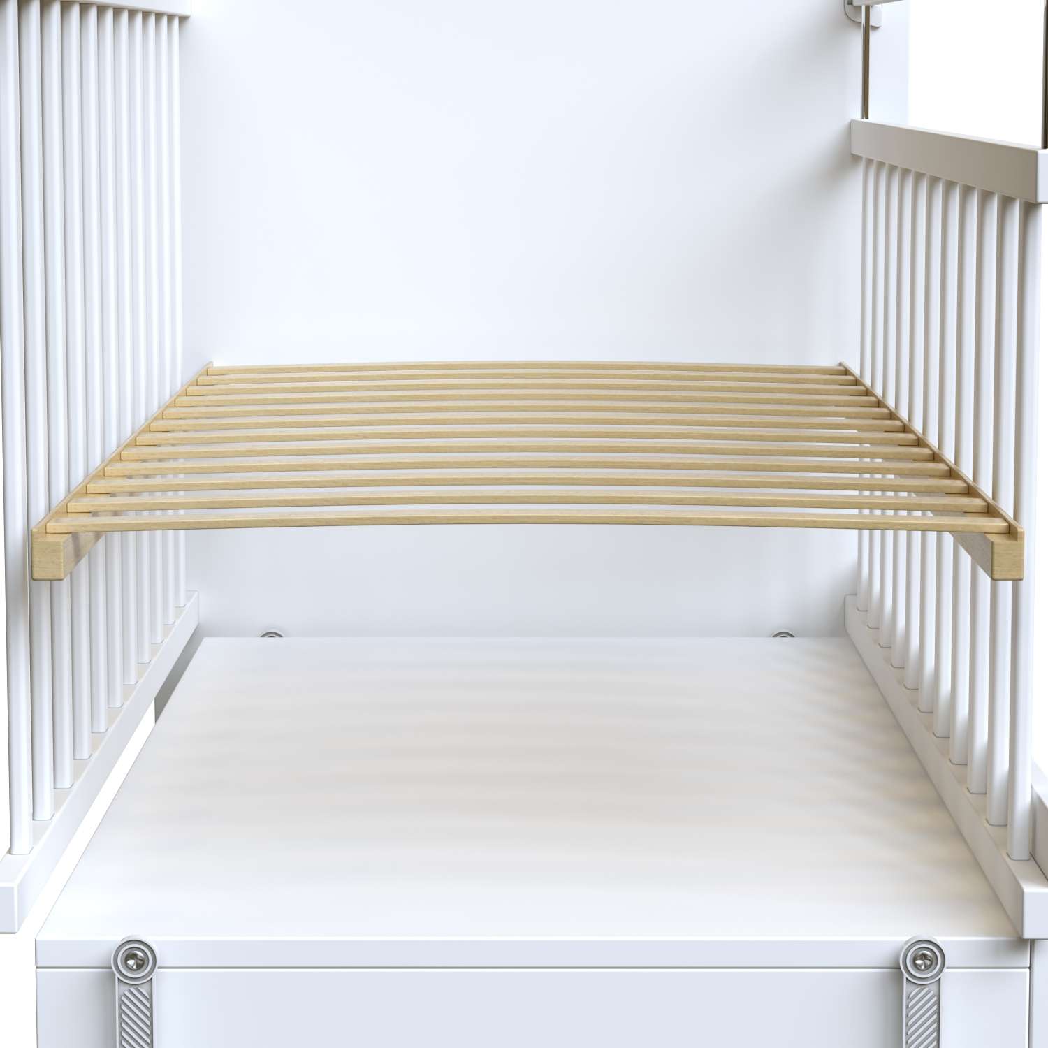 Детская кроватка ВДК прямоугольная, продольный маятник (белый) - фото 5