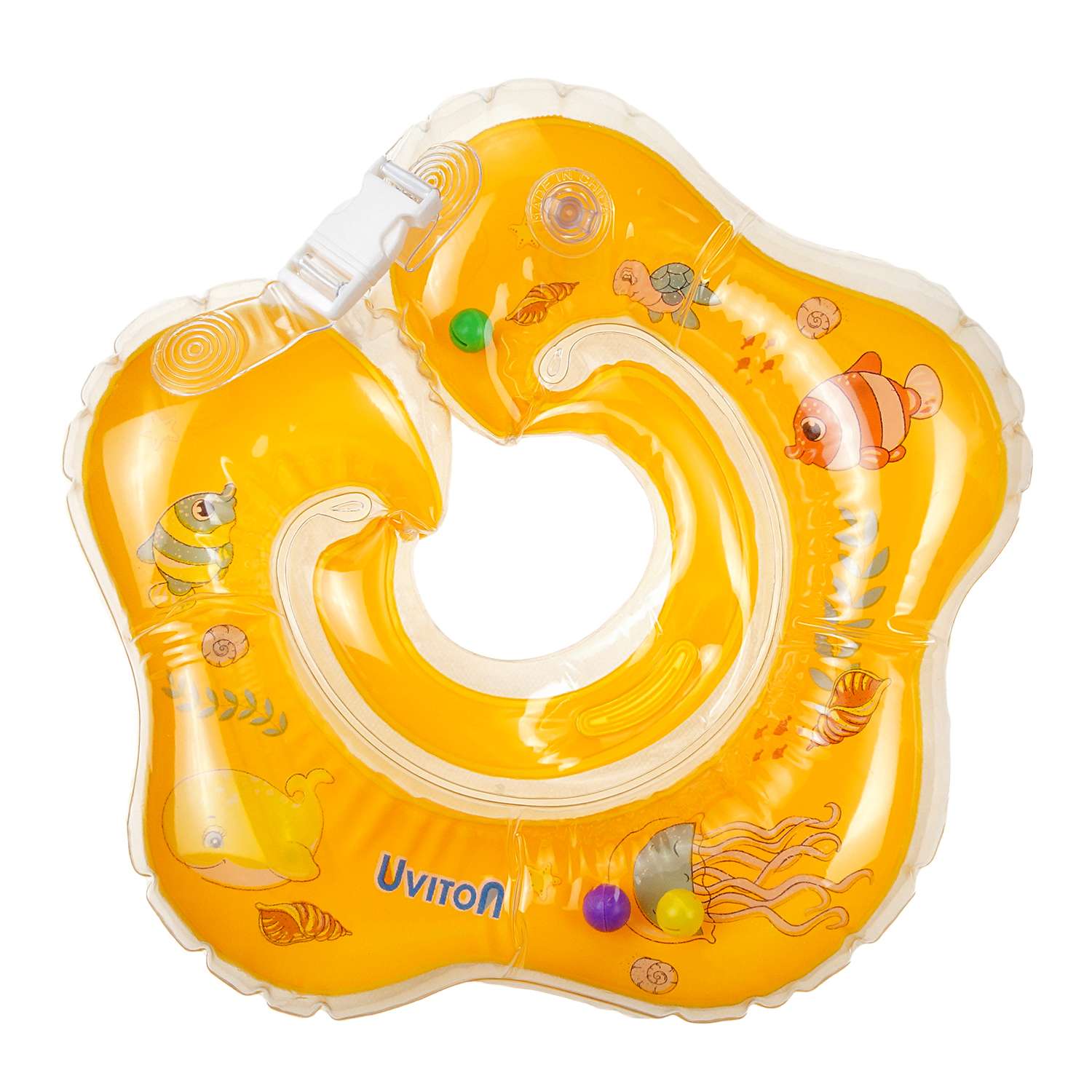 Круг для купания Uviton с погремушкой Желтый 0059 - фото 1