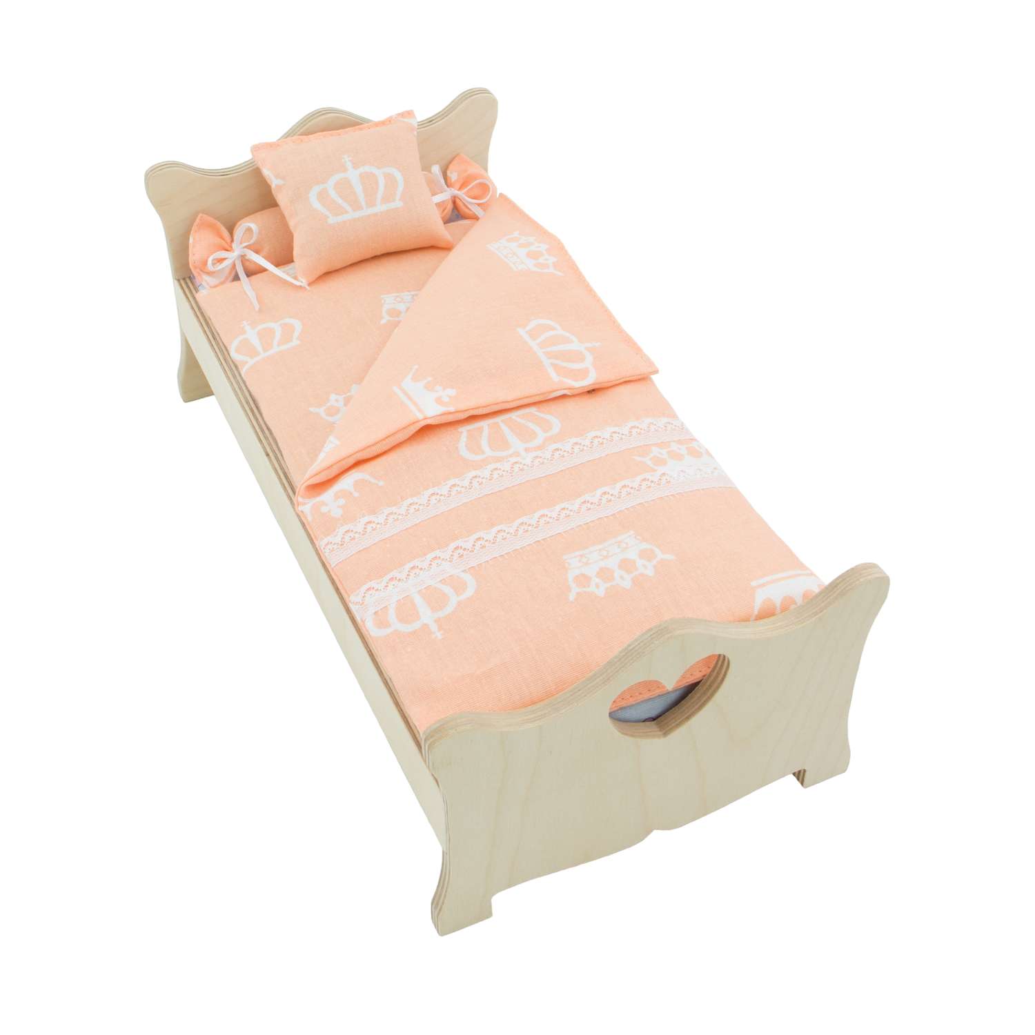 Комплект постельного белья МОДНИЦА для куклы 29 см персиковый 2002персиковый - фото 3