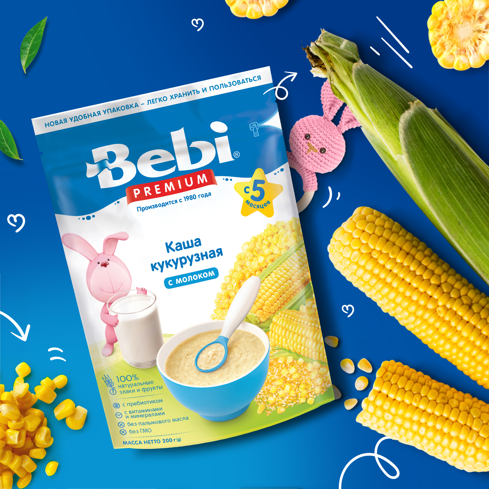 Каша молочная Bebi Premium кукурузная 200г с 5 месяцев - фото 6