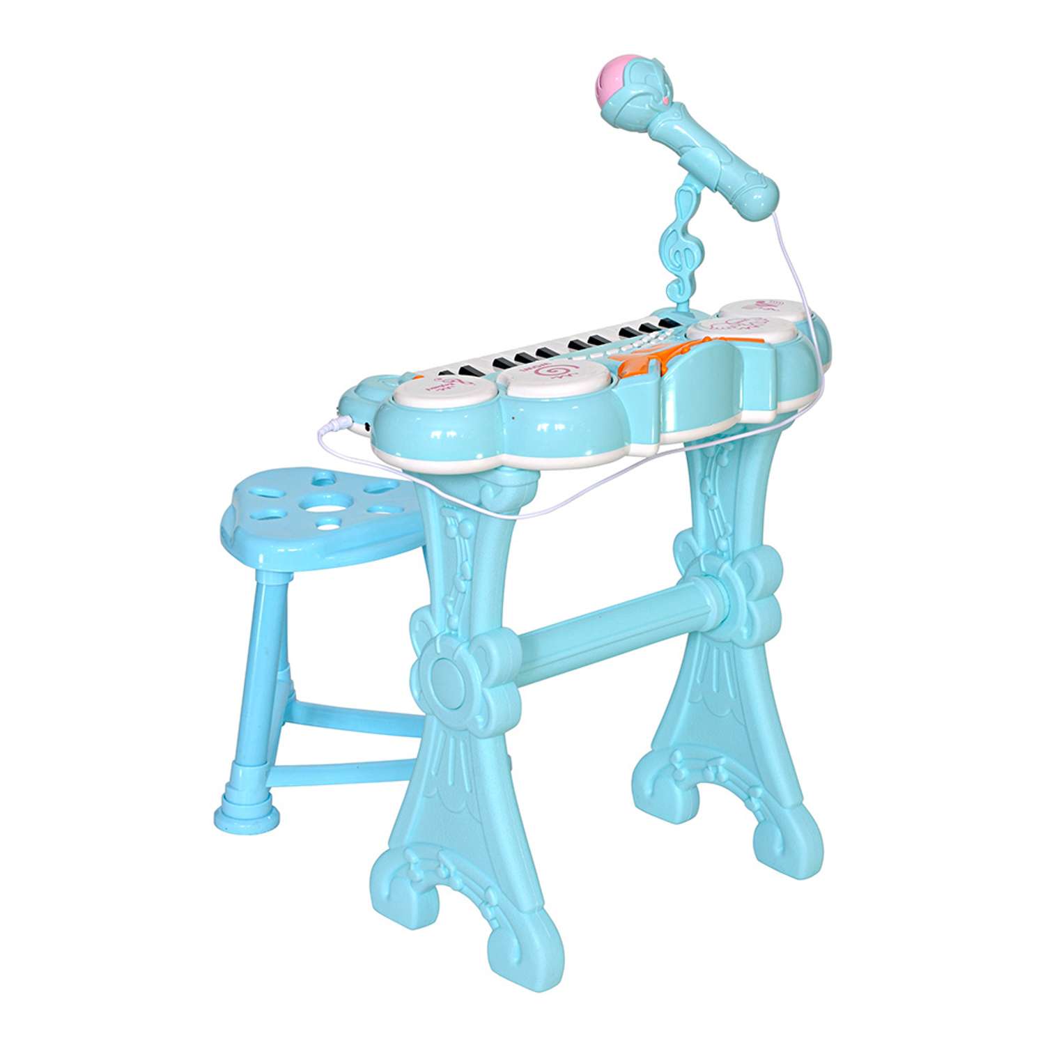 Музыкальный детский центр EVERFLO Пианино голубой HS0356831 - фото 7