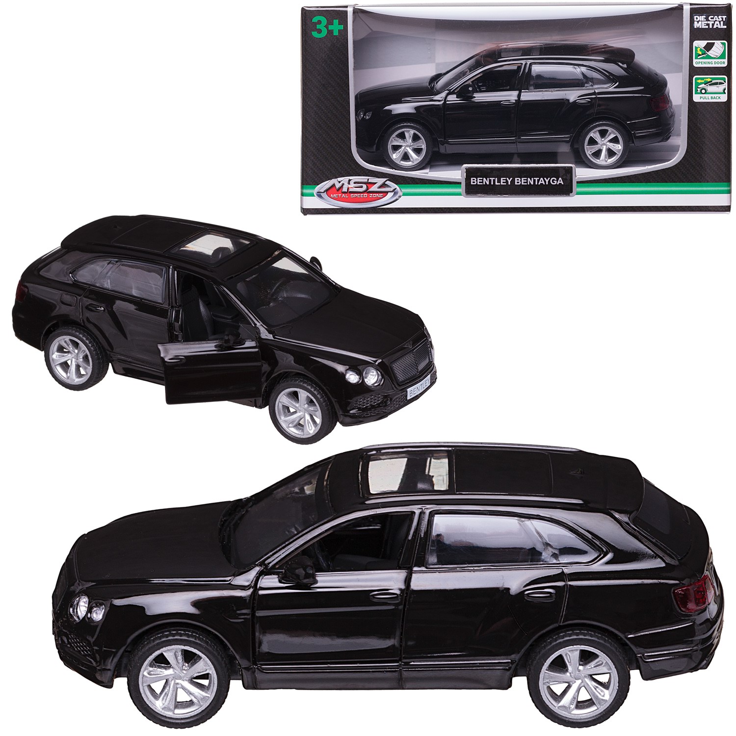 Автомобиль Abtoys Bentley MSZ 1:43 инерционный черный WE-15955B - фото 1