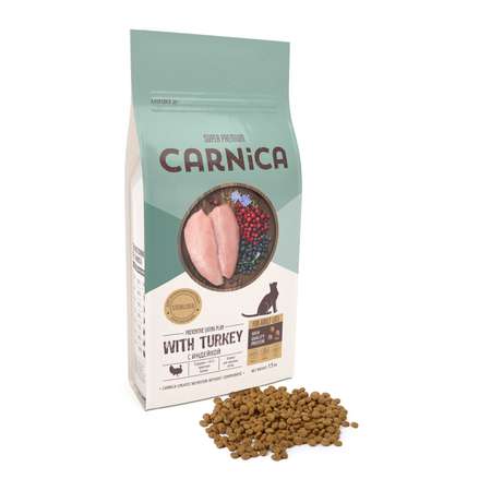 Корм для кошек Carnica 5кг с индейкой для стерилизованных и кастрированных сухой