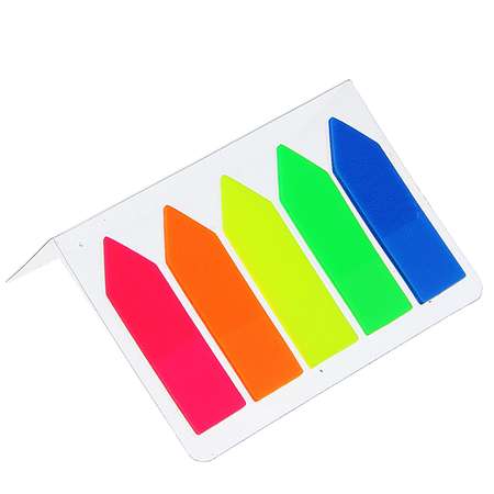 Блок-закладка Calligrata с липким краем «Стрелки» 24 листа х 5 цветов флуоресцентных