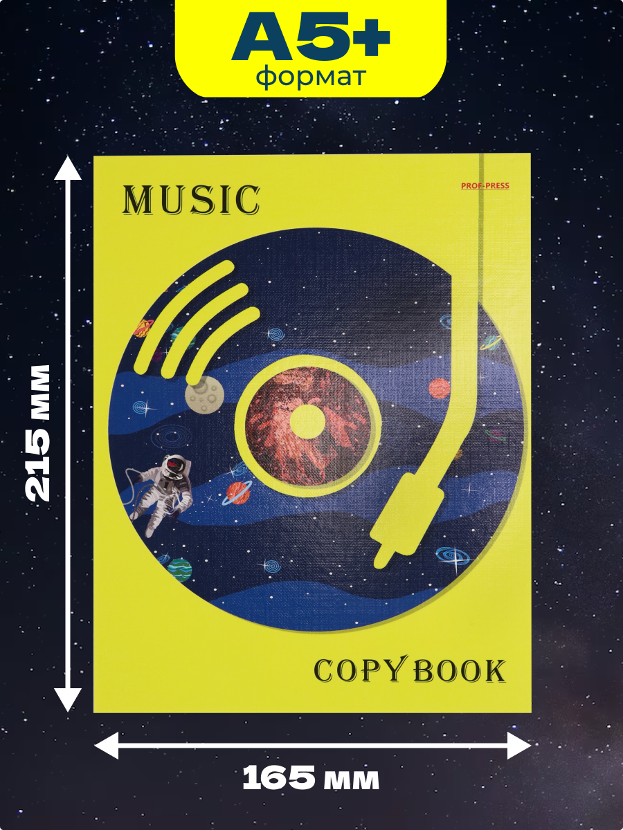 Тетрадь на кольцах Prof-Press Музыка космоса клетка 80 листов на кольцах - фото 2