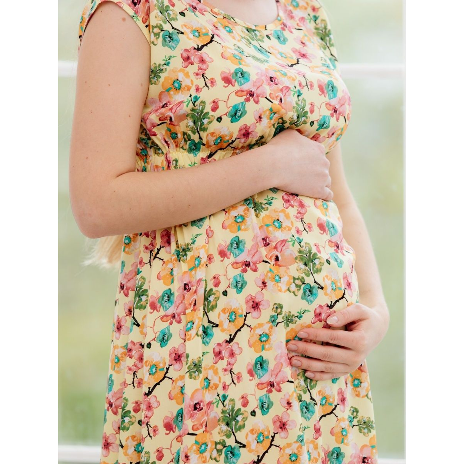 Платье для беременных Fest 3-32504 Желтый/зеленый - фото 4
