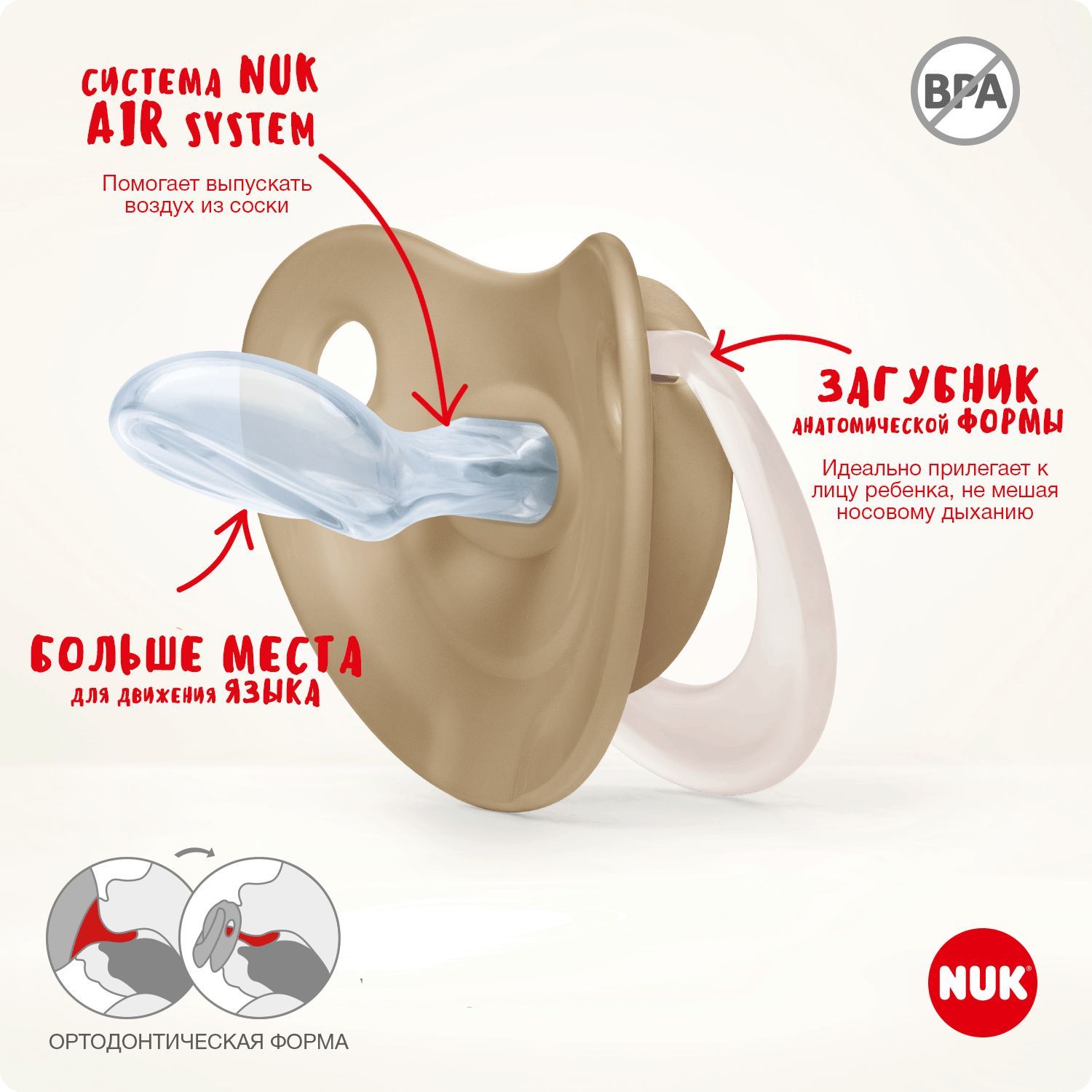 Соска пустышка ортодонтическая силикон Nuk NUK STAR - фото 2