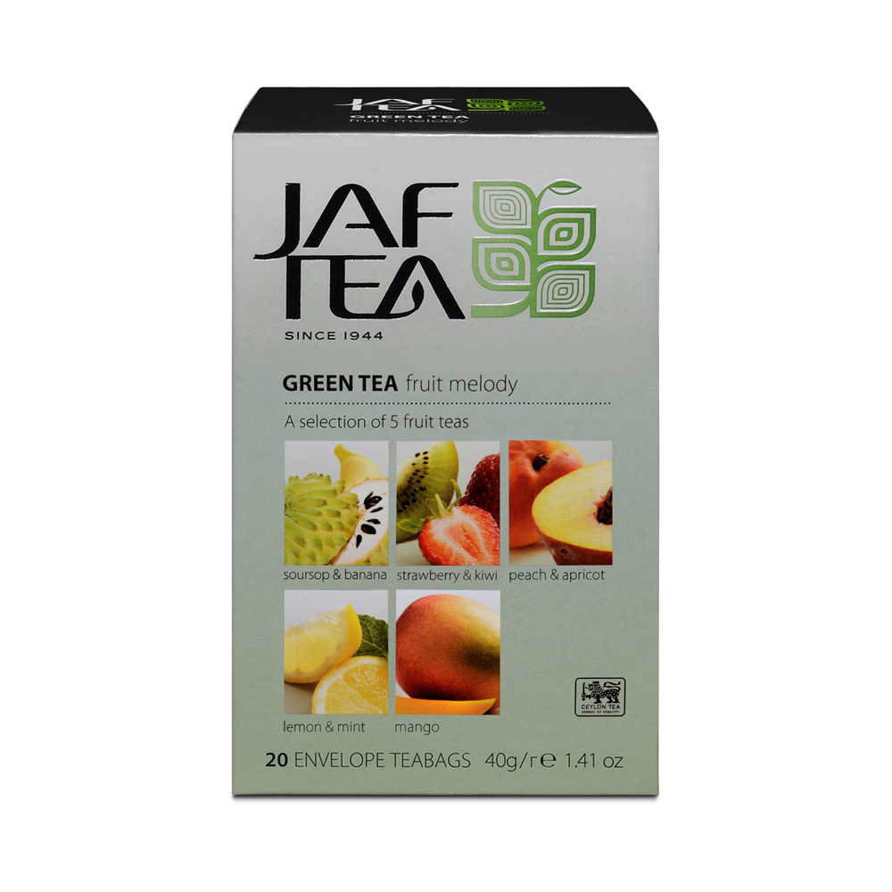 Чай зелёный JAF TEA Fruit Melody 20 пакетиков в конвертиках Ассорти 5 видов - фото 1