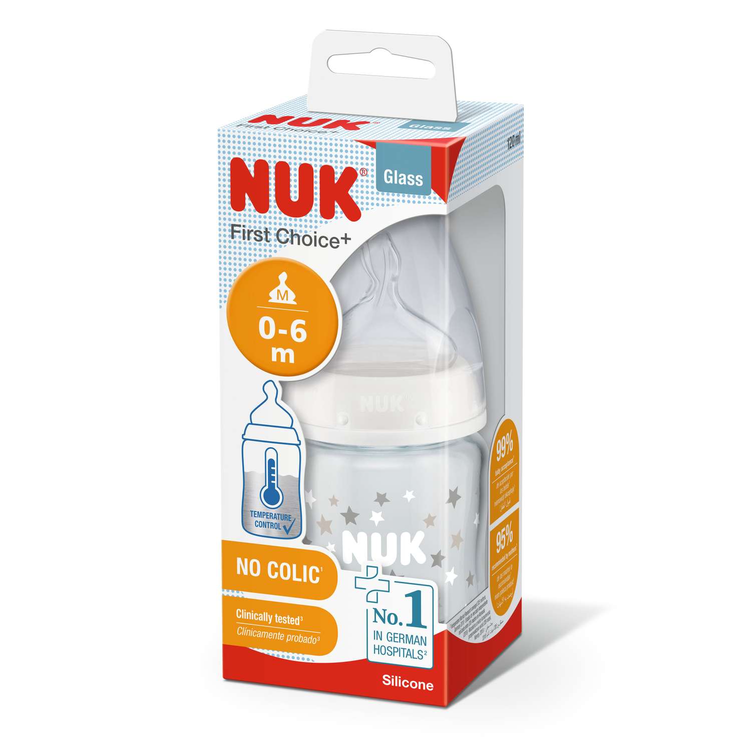 Бутылочка Nuk First Choice Plus с индикатором температуры 150мл Белая 10743875 - фото 2