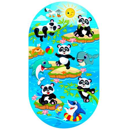 Коврик для ванной детский PONDO противоскользящий детский Веселое купание с Пандами