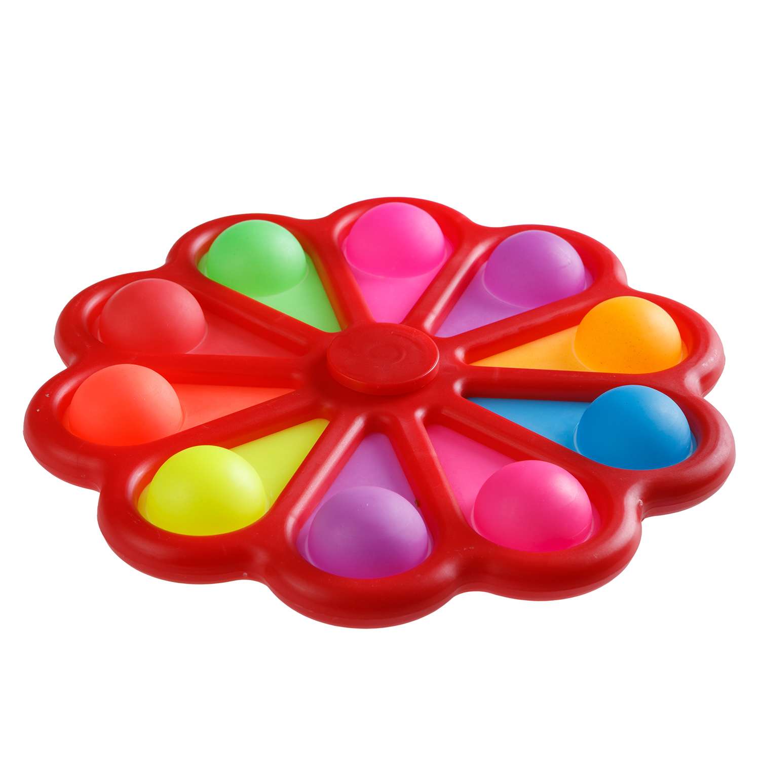 Игрушка-антистресс BABY STYLE сенсорная залипательные пузырьки Цветок спиннер мультиколор красный - фото 2
