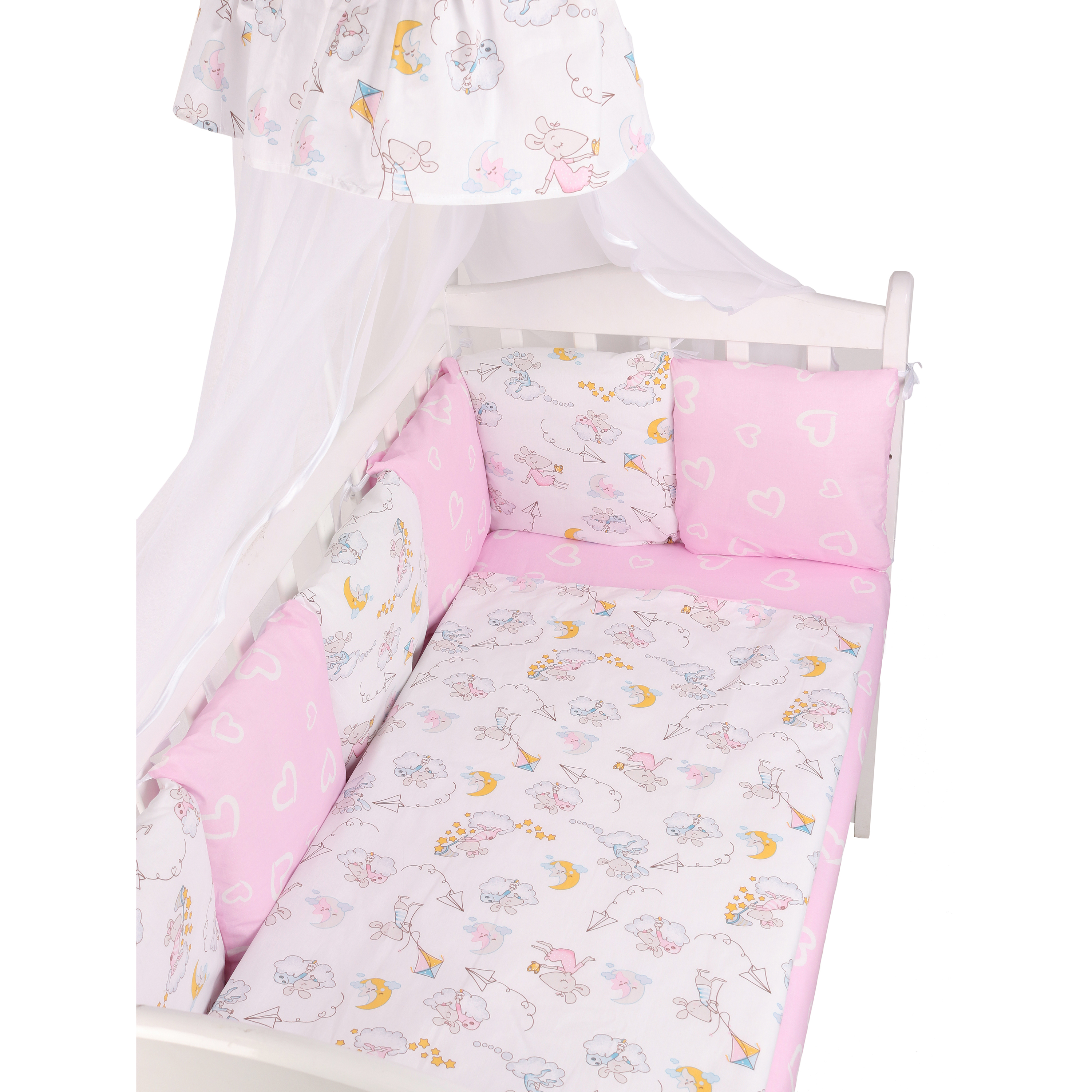 Комплект постельного белья Amarobaby Мышата в облаках 7предметов AMARO-3018-MvO - фото 8