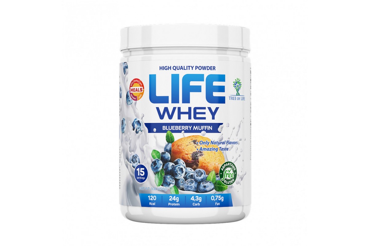 Протеин сывороточный Tree of Life Life Whey 450 гр вкус: Черника - фото 1