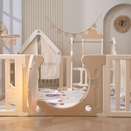 Манеж UNIX Kids DeLuxe House (150x180 cm) Camel