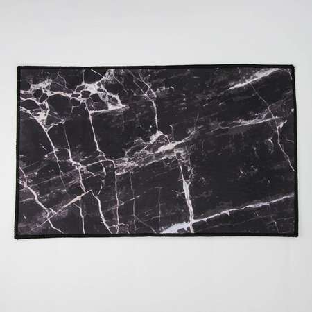 Коврик Доляна «Мрамор» 50×80 см цвет чёрный