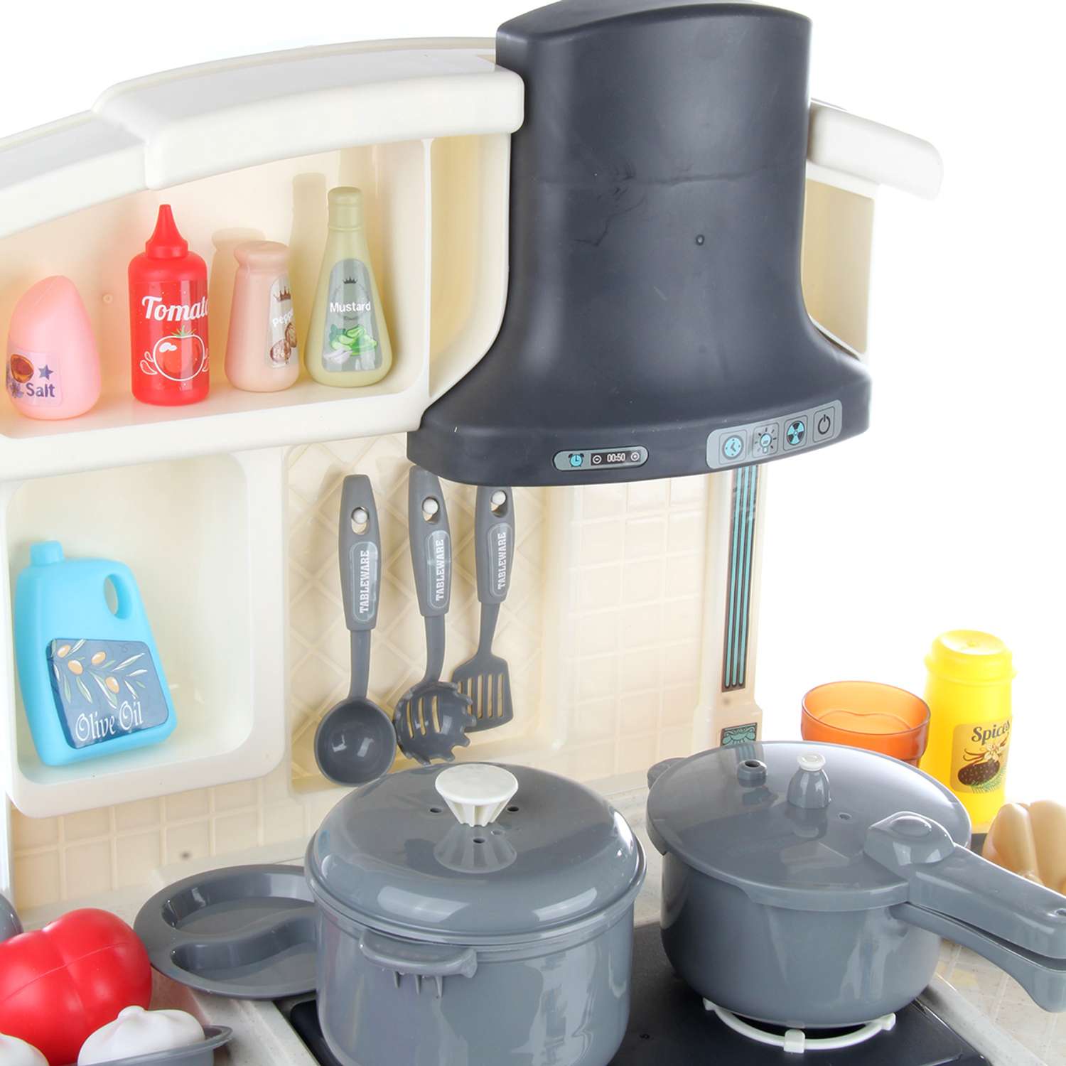 Детская кухня Veld Co Свет звук вода пар плита кран посуда продукты - фото 8
