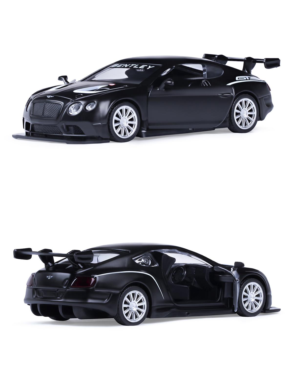 Машинка металлическая АВТОпанорама игрушка детская 1:43 Bentley Continental GT3 черный инерционная JB1251556 - фото 6