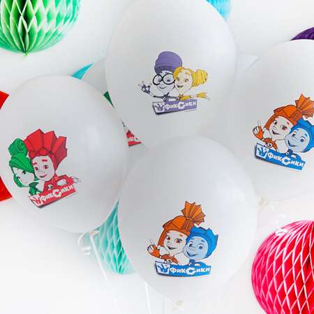 Воздушные шары BELBAL латексные Фиксики Комиксы белые набор 15 шт