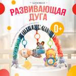 Развивающая дуга SHARKTOYS со съемными музыкальными игрушками Зебра