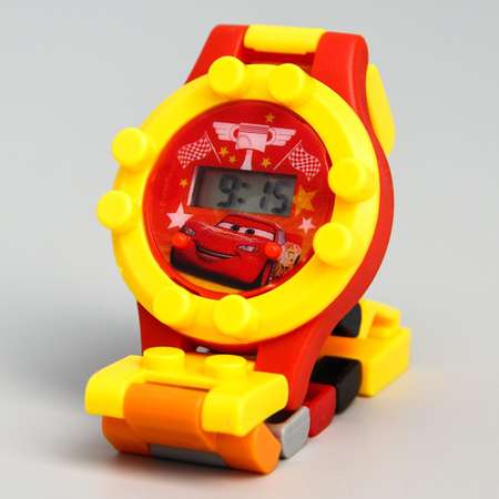 Часы Disney наручные лего Тачки с ремешком-конструктором