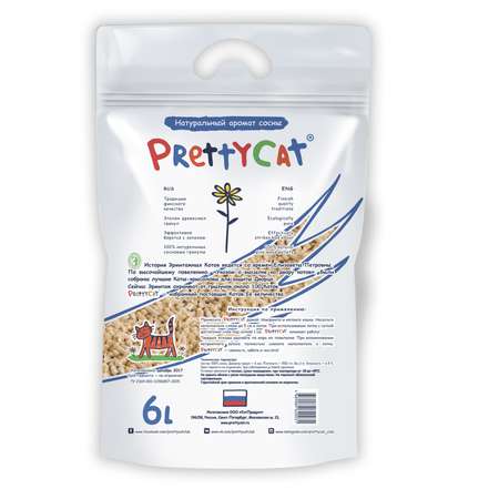 Наполнитель для кошек PrettyCat Wood Granules древесный 2кг