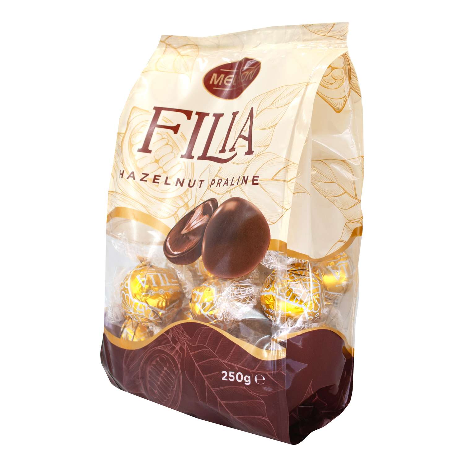 Конфеты из молочного шоколада MELBON с фундуком Filia Hazelnut Praline 250г - фото 2