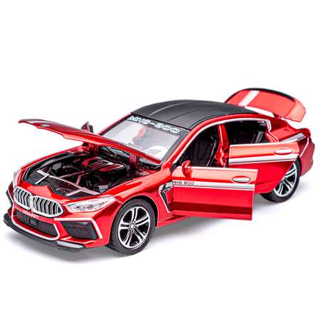 Коллекционная машинка WiMI металлическая гоночная BMW M8 Gran Coupe красная