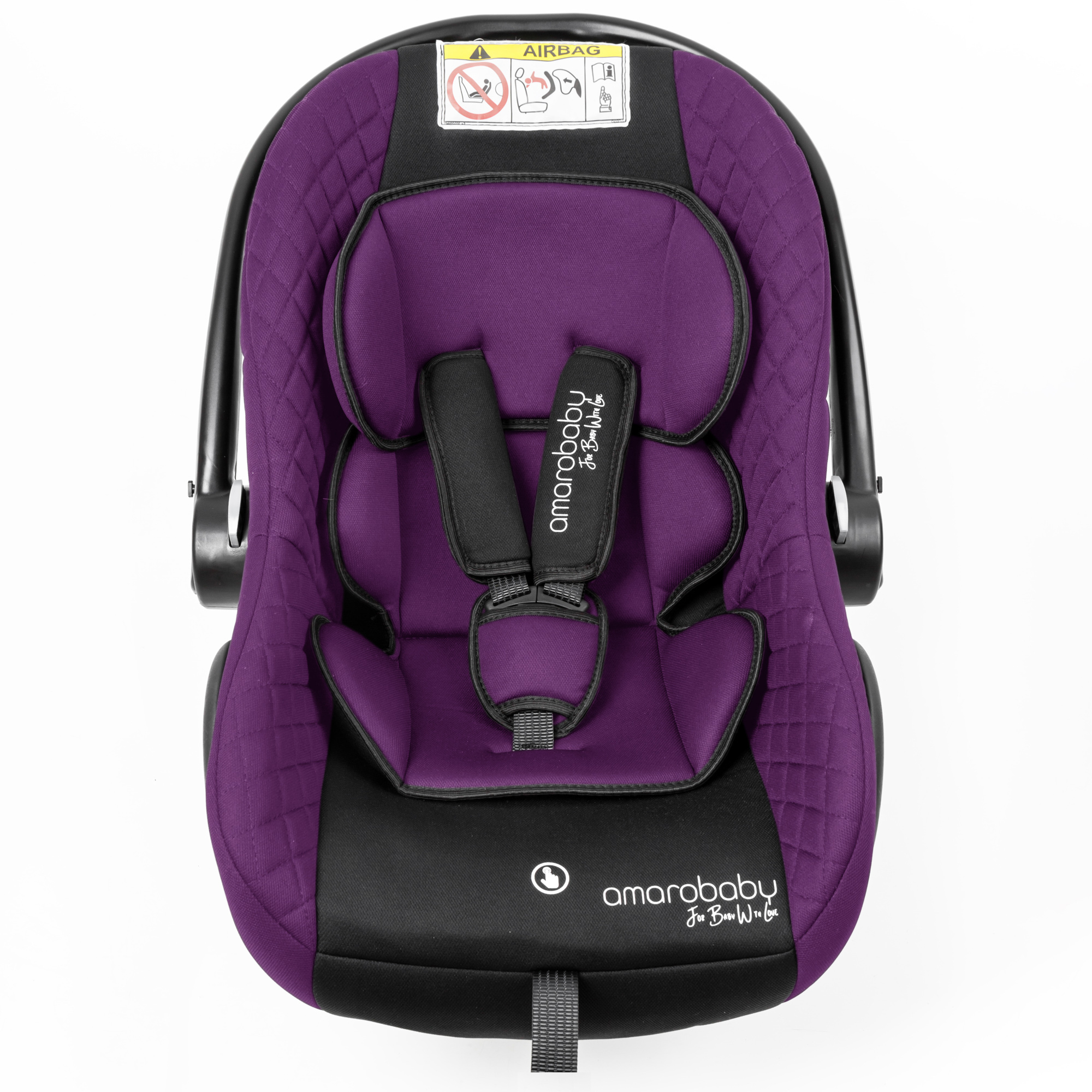 Автокресло детское Amarobaby Baby comfort группа 0+ Фиолетовый-Чёрный - фото 12