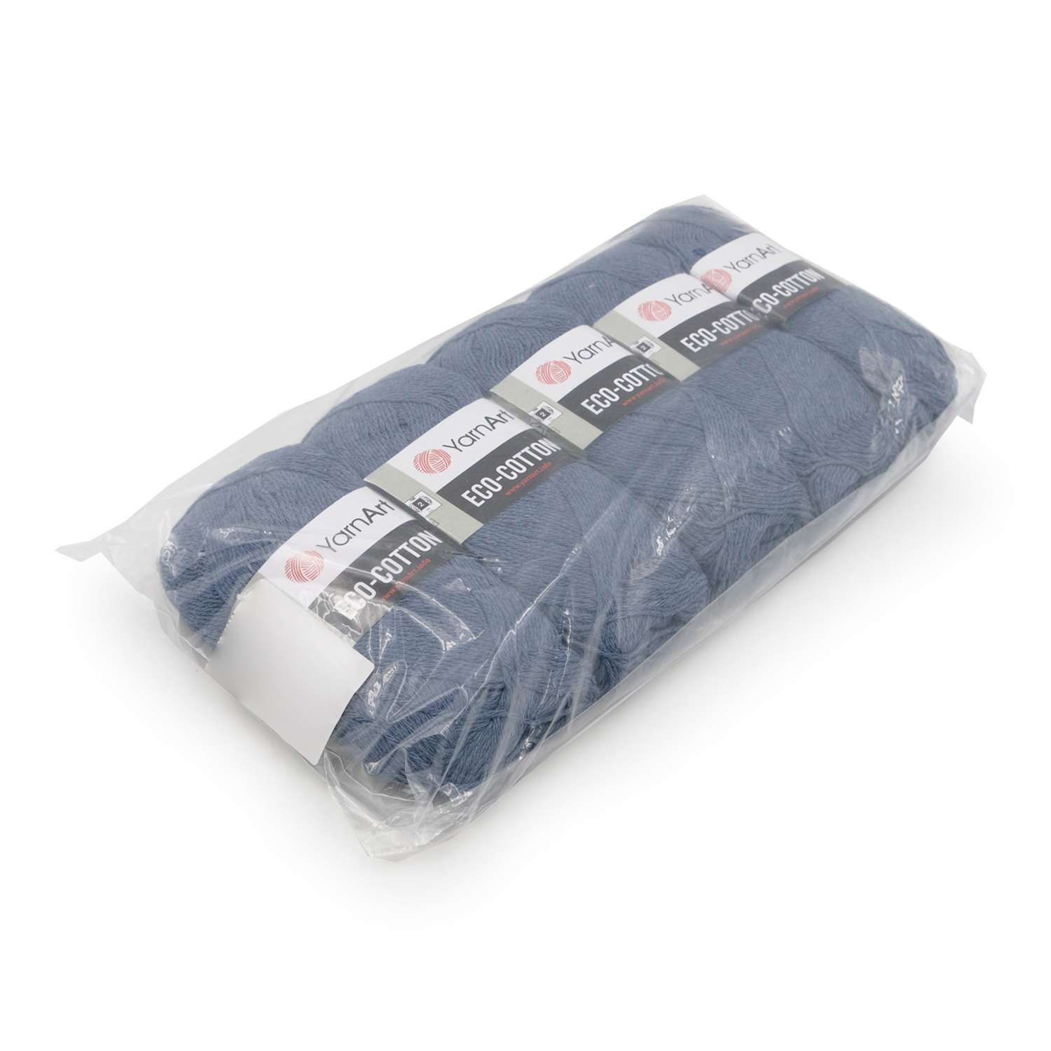Пряжа YarnArt Eco Cotton комфортная для летних вещей 100 г 220 м 773 джинс 5 мотков - фото 8