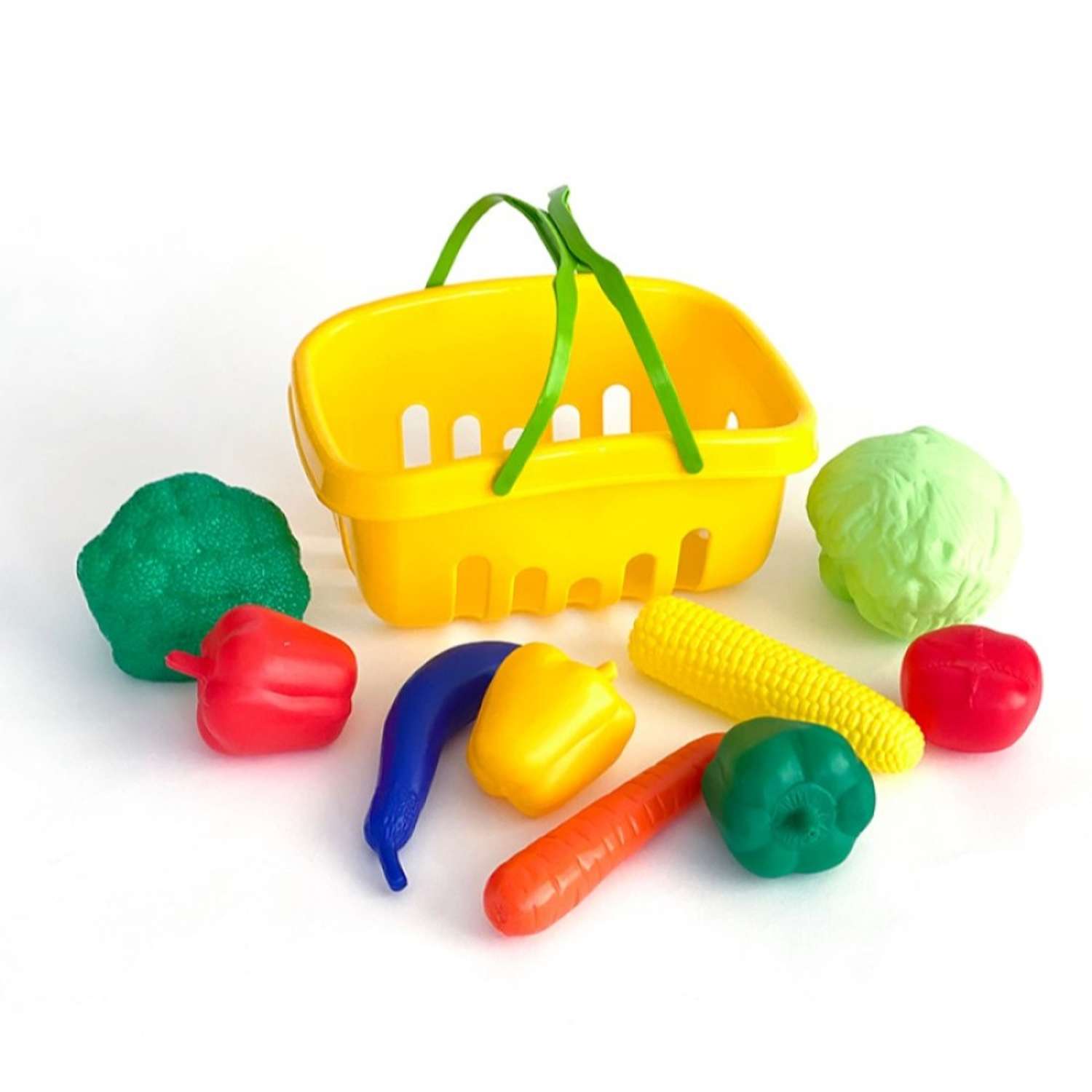 Игровой набор Leader Корзина с продуктами 10 предметов желтый - фото 1