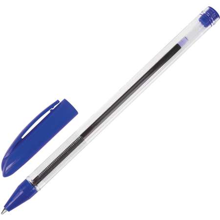 Ручки шариковые Brauberg синие масляные набор 50 штук тонкие для школы