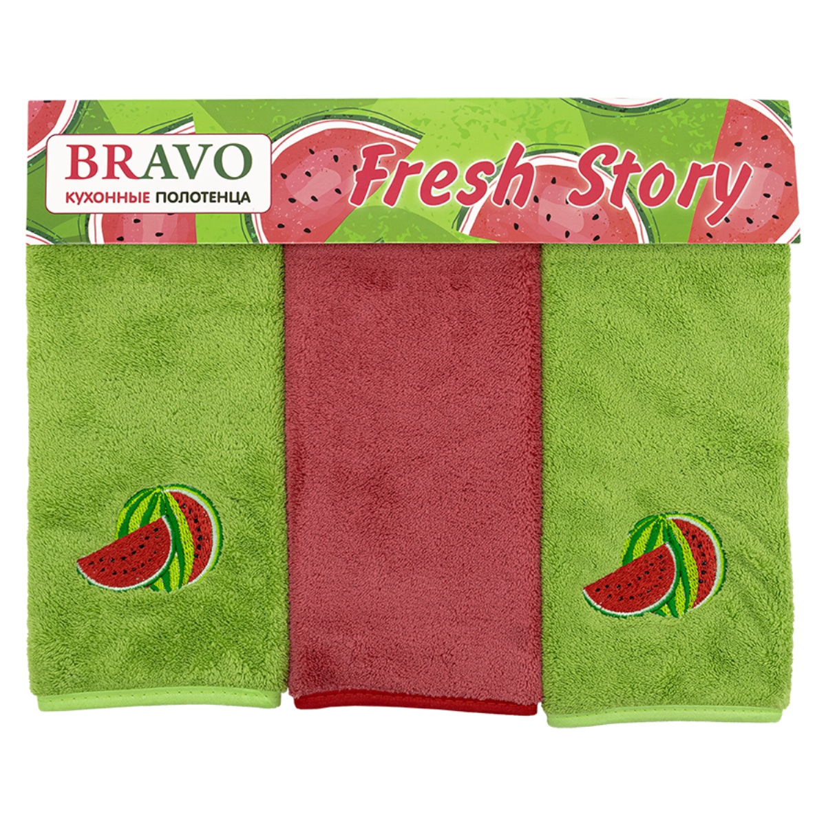 Комплект полотенец для кухни Bravo Fresh Story Арбуз 30х50 см 3 шт - фото 1