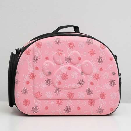 Складная сумка-переноска Пижон с отдельным входом материал EVA 43.5 х 28 х 33 см розовая