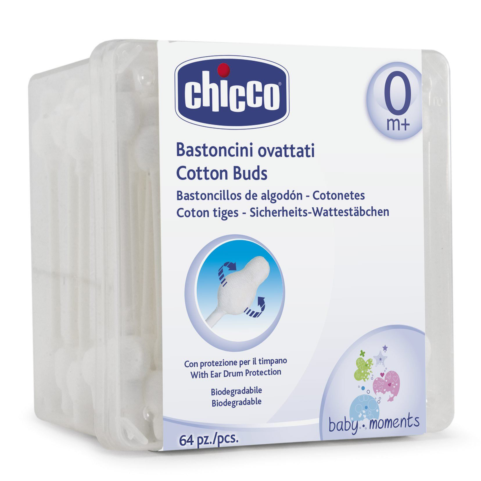 Палочки ватные Chicco с ограничителем 64шт 340728208 - фото 1