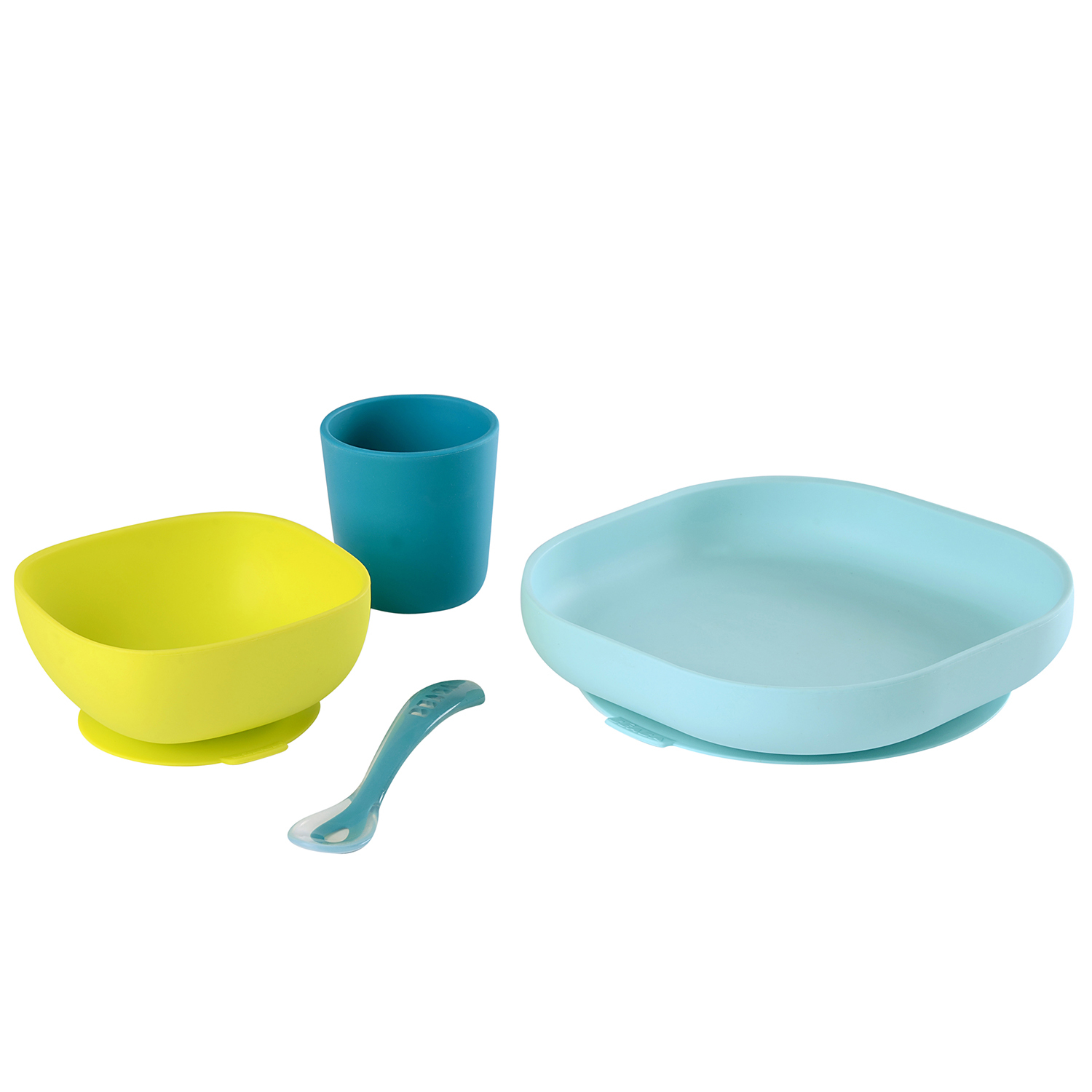 Набор посуды BEABA 2тарелки с присоской стакан ложка с 4месяцев Голубой - фото 7