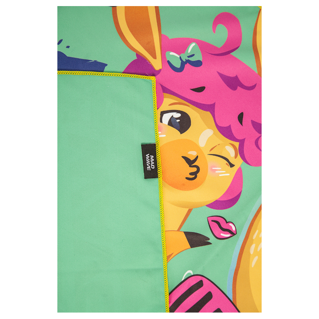 Полотенце из микрофибры Mad Wave Microfiber towel Llama M0761 03 2 16W зеленое 80х140 см - фото 3