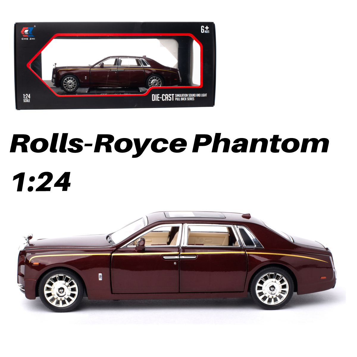 Машинка игрушка железная 1:24 Che Zhi Rolls-Royce Phantom купить по цене  1890 ₽ в интернет-магазине Детский мир