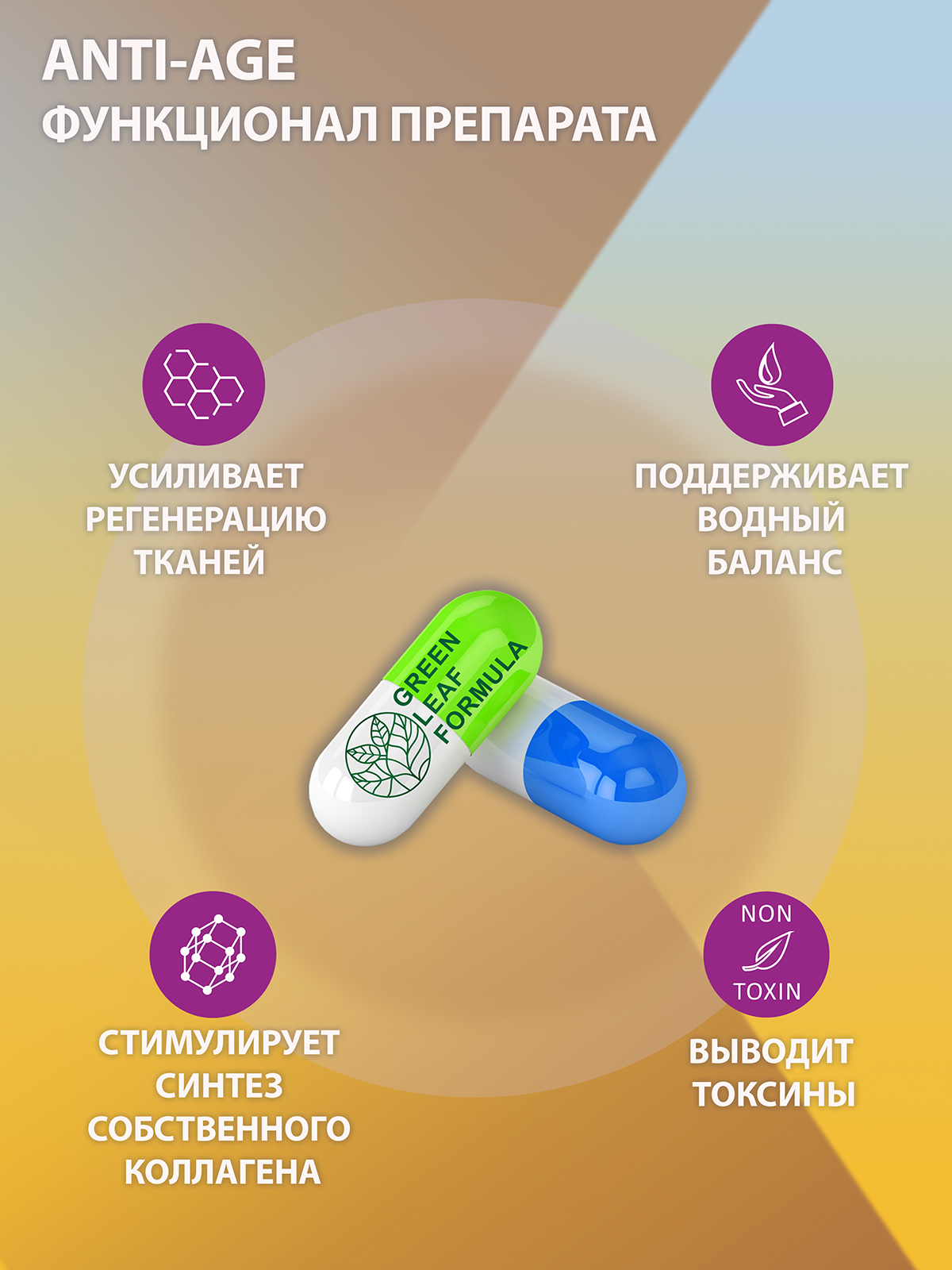 Коллаген и Эхинацея Green Leaf Formula для кожи и волос для связок и суставов для иммунитета 90 капсул - фото 5