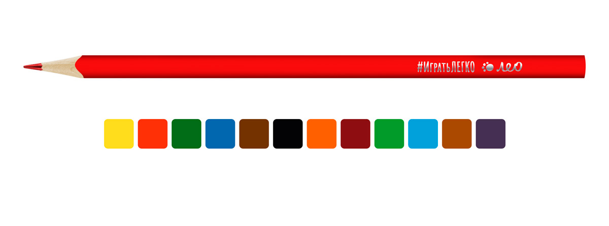 Цветные карандаши Лео Играй LGCP-12 Набор цветных трехгранных карандашей заточенный 12 цв. . - фото 2
