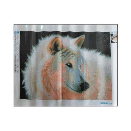 Алмазная мозаика Seichi Белый волк 50х65 см