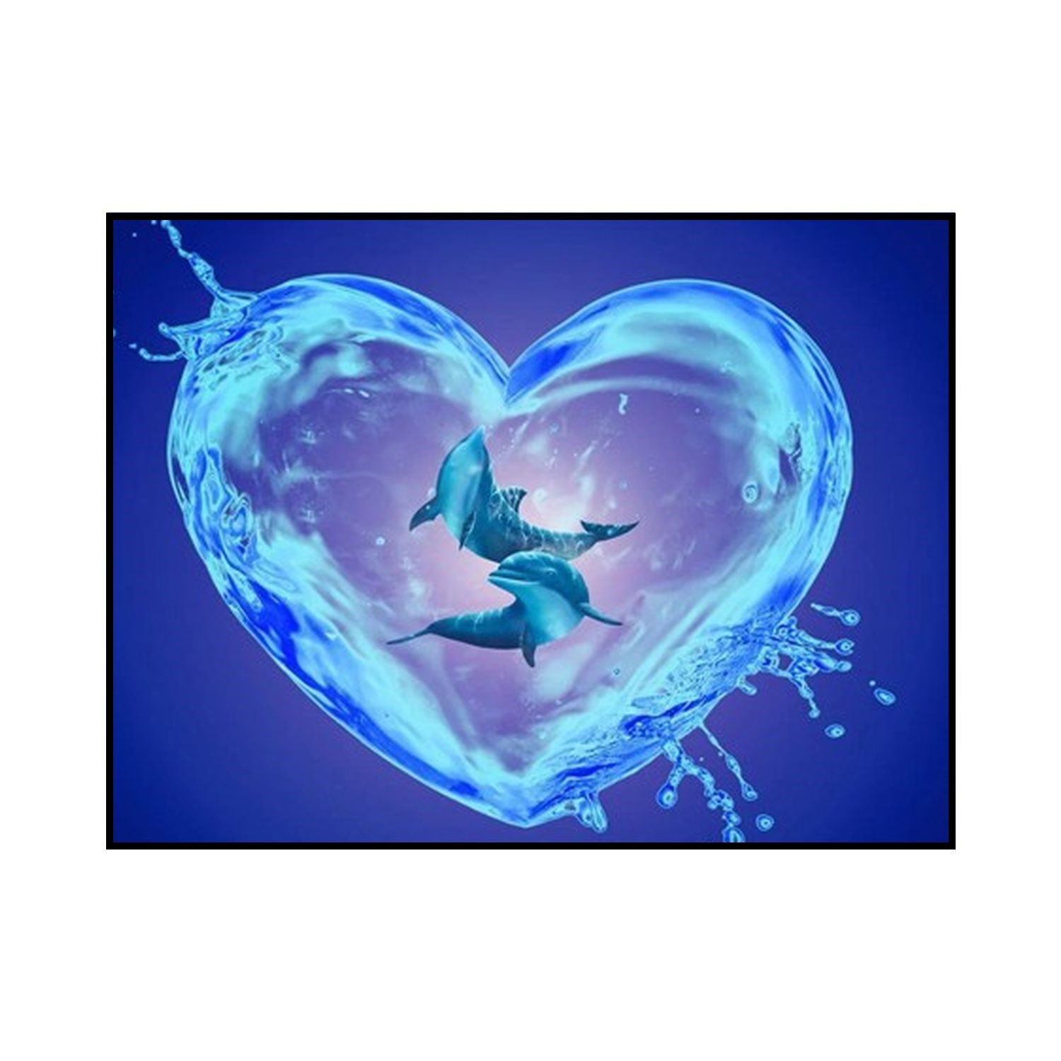 Алмазная мозаика Seichi Сердце из воды 40х50 см - фото 2