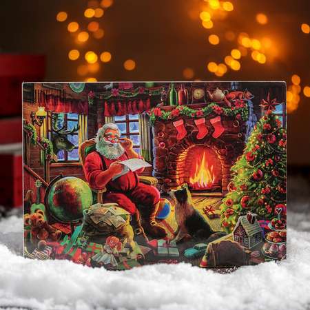 Доска Доляна разделочная «С Новым Годом! Добрый Дедушка Мороз» 23×16 см