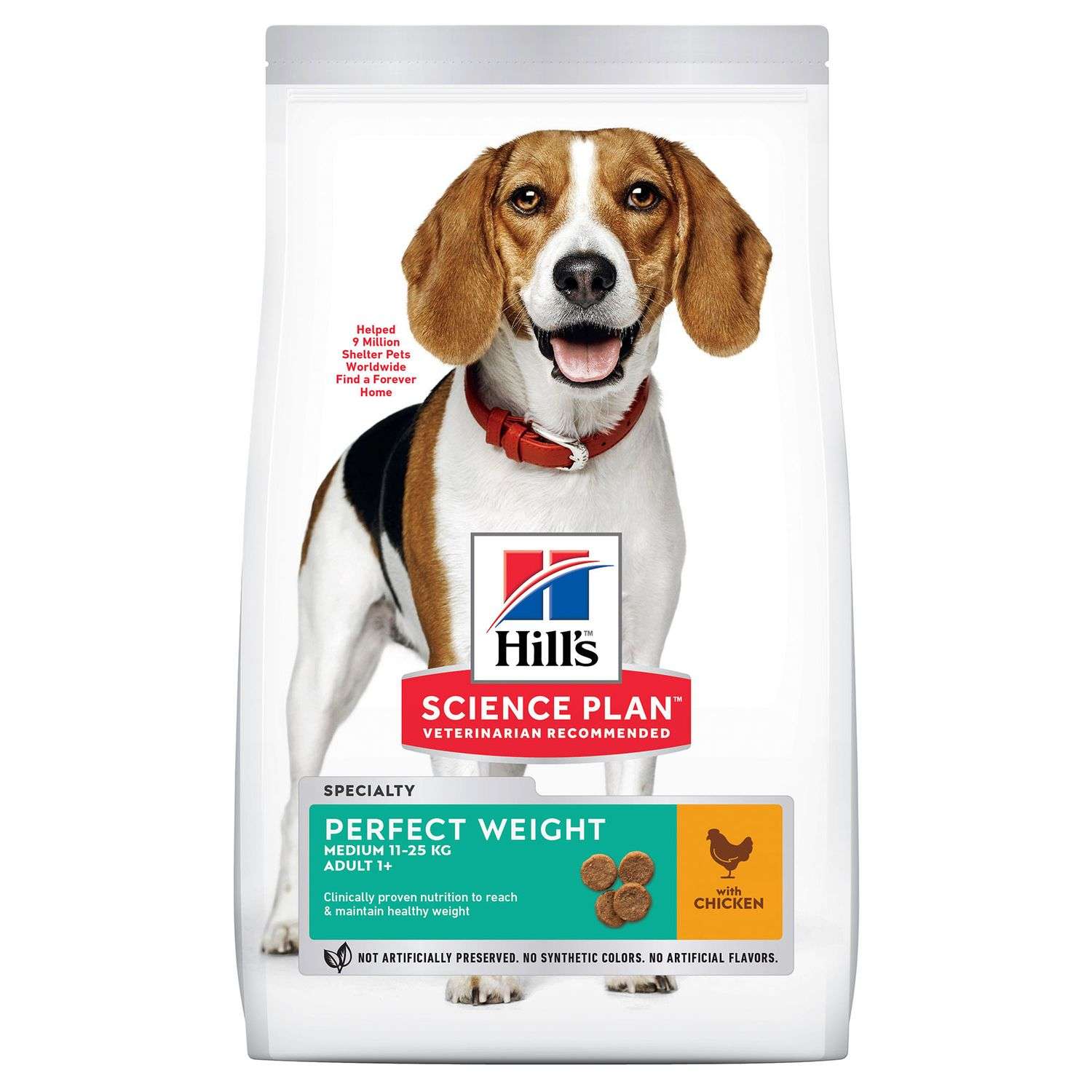 Корм HILLS 12кг для собак средних пород для поддержания оптимального веса с курицей сухой - фото 1