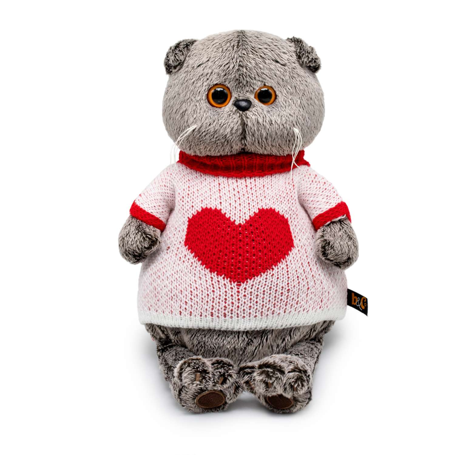 Мягкая игрушка BUDI BASA Басик в свитере с сердцем 19 см Ks19-249 - фото 1