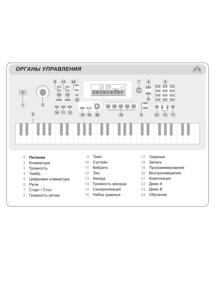 Синтезатор ON Music Basic54TR-BK - фото 6