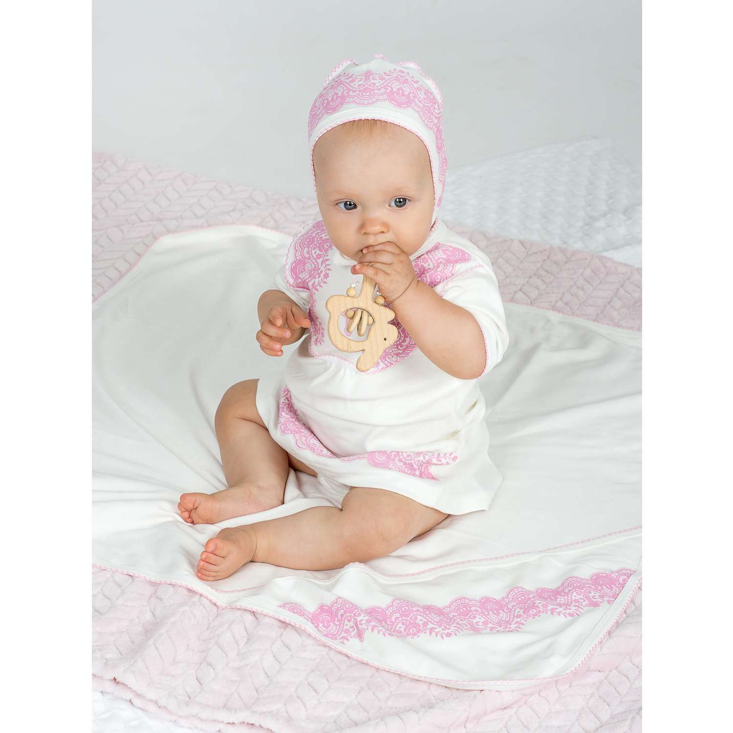 Кристильный набор KiMMi Baby Кб-1308081 молочный-розовый - фото 2