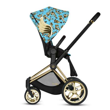 Коляска с прогулочным блоком и рамой Cybex Priam FE JS Cherubs Blue