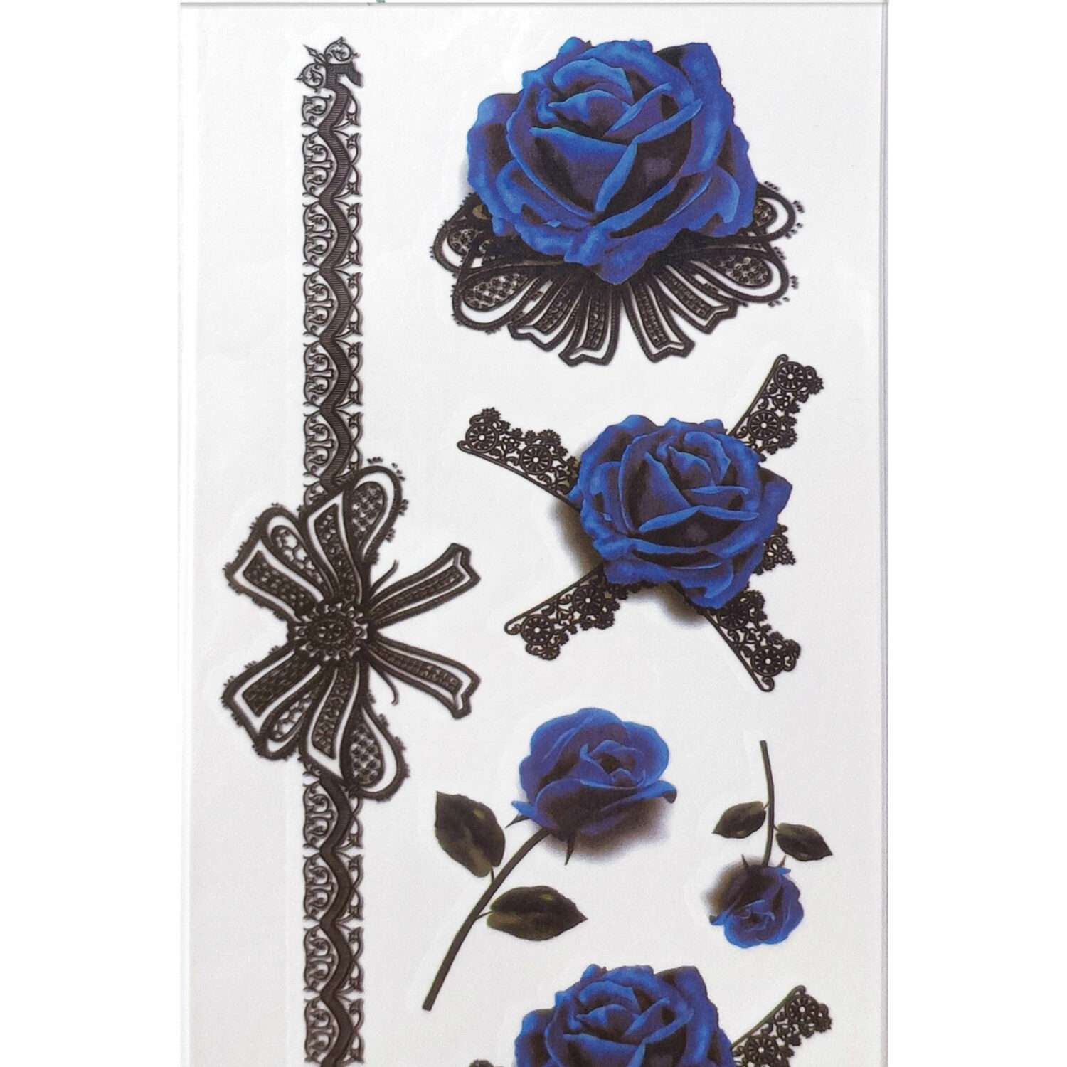 Наклейки Lukky Fashion набор тату 3D синие розы - фото 1