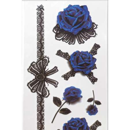 Наклейки Lukky Fashion набор тату 3D синие розы