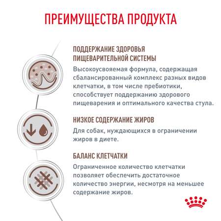 Корм для собак ROYAL CANIN Gastro Intestinal Low Fat LF22 при нарушении пищеварения с ограниченным содержанием жиров 12кг